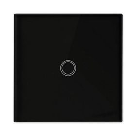   Üveg érintőkapcsoló, egy RF lépcsőkapcsoló, fekete távirányítóval, IP54, Masterled