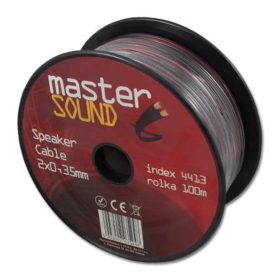 CU hangszórókábel, fekete, 2x0,35 réz, 2 eres, Masterled
