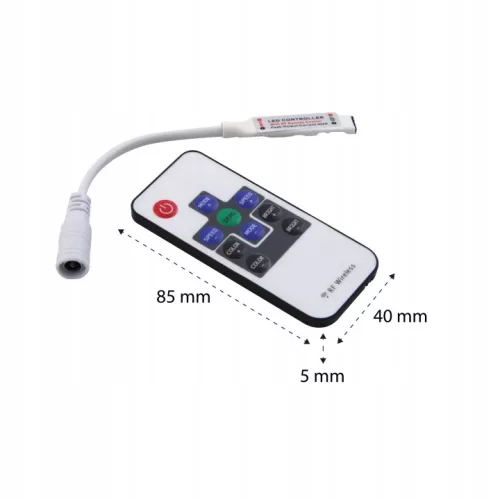 RGB LED szalagvezérlő Mini RF 5-24V DC 8A Masterled távirányító