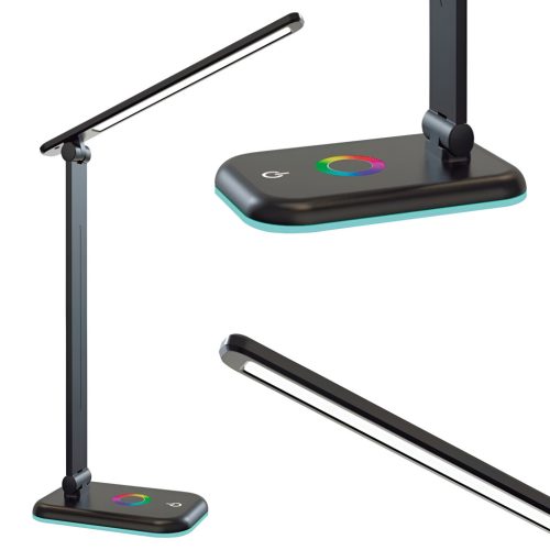 Állítható éjjeli asztali lámpa ALMA LED 12W 960lm CCT + RGB szabályozható fekete MasterLED