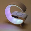LED asztali lámpa 3W 420lm RGB újratölthető játékra, induktív töltő, Bluetooth hangszóró, ki/be kapcsoló, fehér, Masterled