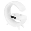 LED asztali lámpa 3W 420lm RGB újratölthető játékra, induktív töltő, Bluetooth hangszóró, ki/be kapcsoló, fehér, Masterled