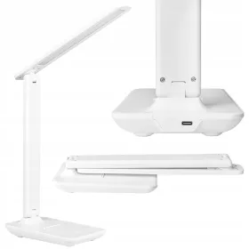   Kivo Masterled LED asztali lámpa, 5W, 400lm, 3000-4000-6500K, CCT újratölthető, iskolai éjszakai fény, szabályozható, ki/be kapcsoló, fehér