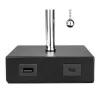 Asztali lámpa, E27, asztali iskolai éjszakai fény, USB-A + USB-C, be/ki kapcsoló, fekete króm, Boro Masterled