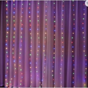 LED függöny USB 5V 300xLED RGB LVT távirányítóval