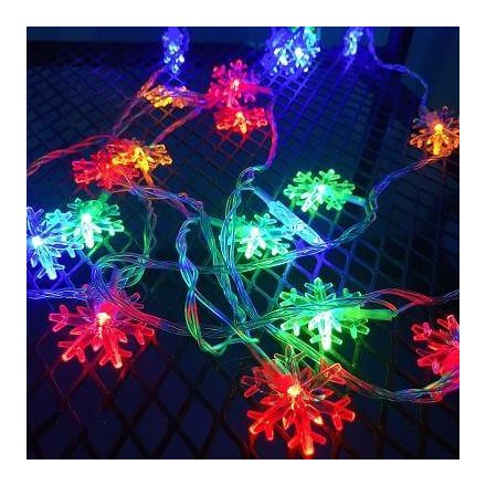 Snowflake LED fényfüzér 10xLED 2m RGB karácsonyi LVT