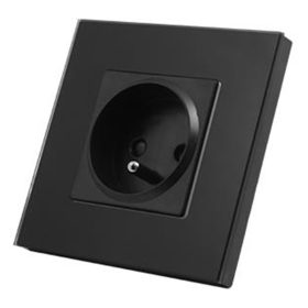   230 V-os földelt elektromos aljzat francia fekete MasterLED keretekhez