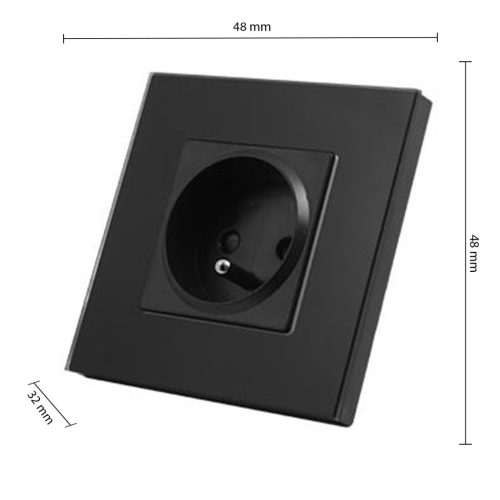 230 V-os földelt elektromos aljzat francia fekete MasterLED keretekhez