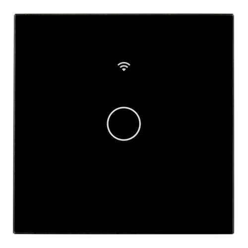 Üvegkapcsoló ÉRINTŐKÉPERNYŐS Wi-Fi LED fekete, egyes