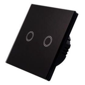 Üveg érintőkapcsoló LED dupla fekete IP54 Masterled