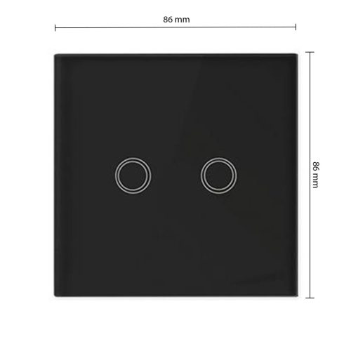 Üveg érintőkapcsoló LED dupla fekete IP54 Masterled