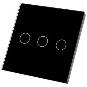 Üvegkapcsoló ÉRINTŐKÉPERNYŐS LED fekete tripla