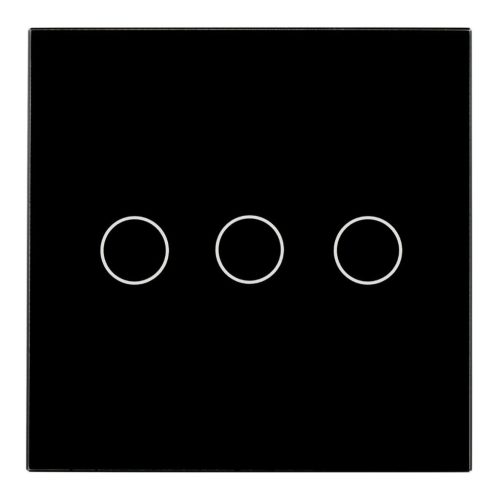 Üvegkapcsoló ÉRINTŐKÉPERNYŐS LED fekete tripla