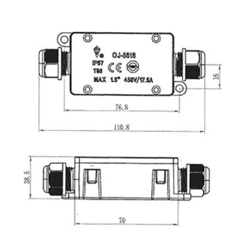 Hermetikus csatlakozó doboz elektromos kábelekhez IP68 1/1