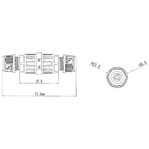 IP68 hermetikus kábelcsatlakozó kábelhüvely 3 x 0,75 - 2,5 vezetékhez