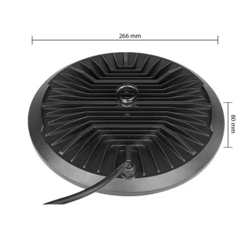 LED öbölvilágítás ipari függesztékkel 100W 11000lm 4500K Semleges 90° Fekete Fehér IP65 Dsp Masterled