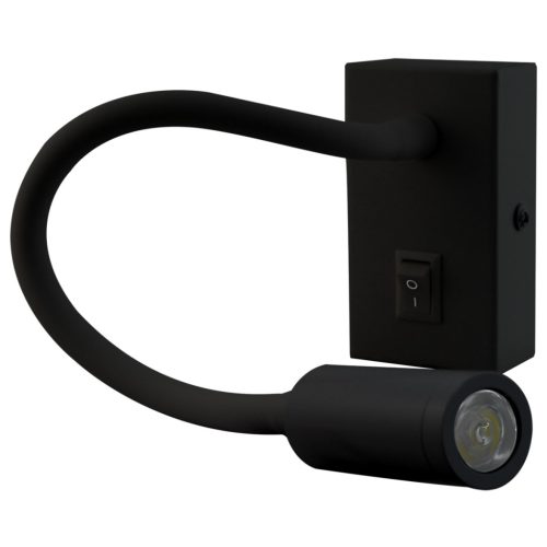 LED oldalfali lámpa Rugalmas olvasó  LEO 3W 4000K fekete