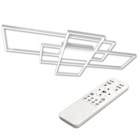   Geometrikus mennyezeti lámpa LED csillár 130W 3000K-6500K fehér + távirányító