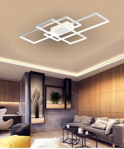 Geometrikus mennyezeti lámpa LED csillár 130W 3000K-6500K fehér + távirányító