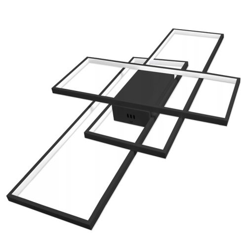 Geometrikus mennyezeti lámpa LED csillár 130W 3000K-6500K fekete + távirányító