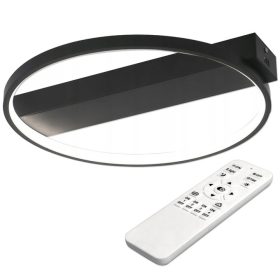   Kerek mennyezeti lámpa LED csillár 33W 3000K-6500K fekete + távirányító