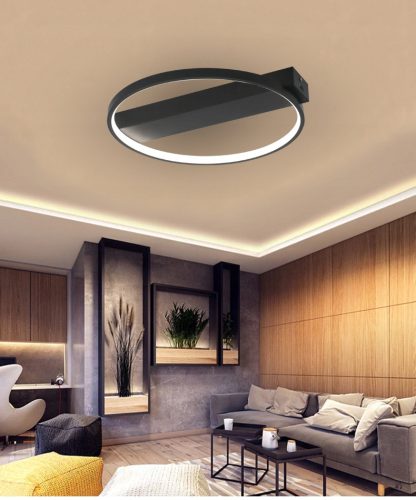 Kerek mennyezeti lámpa LED csillár 33W 3000K-6500K fekete + távirányító