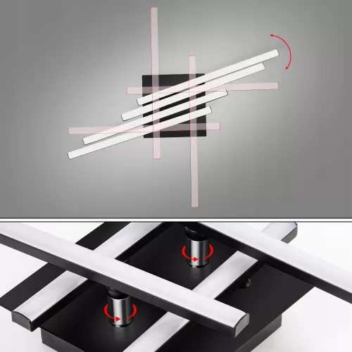 Geometrikus mennyezeti lámpa LED csillár MODENA GRANDO 34W 4000K fekete