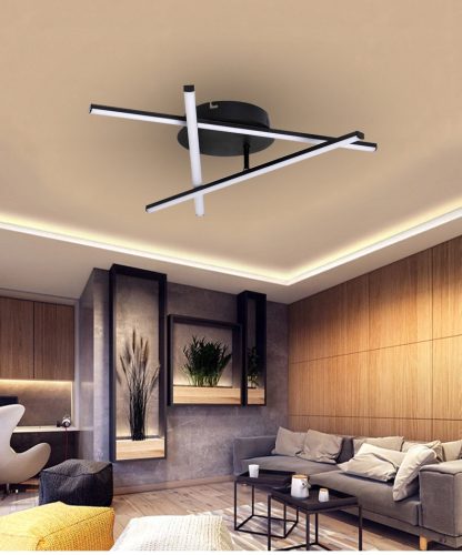 Geometrikus mennyezeti lámpa LED csillár 27W 4000K fekete