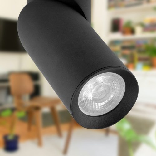 Fali lámpa tartó 2x GU10 LED, mozgatható, fekete