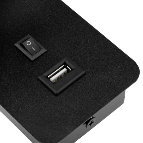 GU10 RING fali lámpa USB-vel és kapcsolóval, fekete