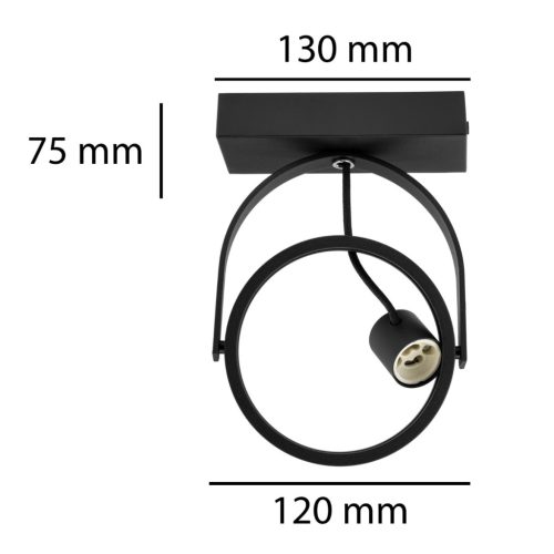 Mennyezeti és oldalfali lámpa LEON ES111 állítható fekete