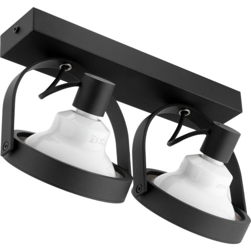 LEON mennyezeti és oldalfali fekete lámpa 2x ES111 állítható