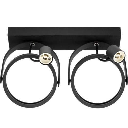 LEON mennyezeti és oldalfali fekete lámpa 2x ES111 állítható