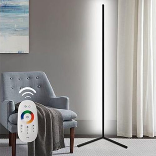 Sarok padlón álló lámpa fekete 20W RGB színváltó távirányító