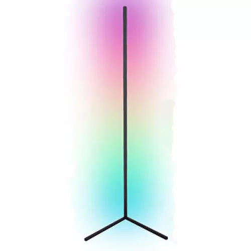 Sarok padlón álló lámpa fekete 20W RGB színváltó távirányító