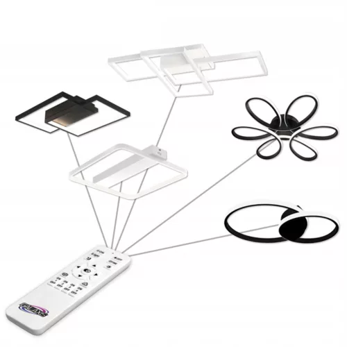 LED csillár mennyezeti lámpa GALAXIS ARIES 54W 3000K-6500K fekete + távirányító