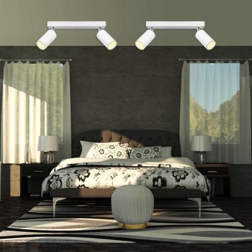 Fali lámpa, felületre szerelhető, 2x GU10, matt fehér króm, Bardo, Masterled