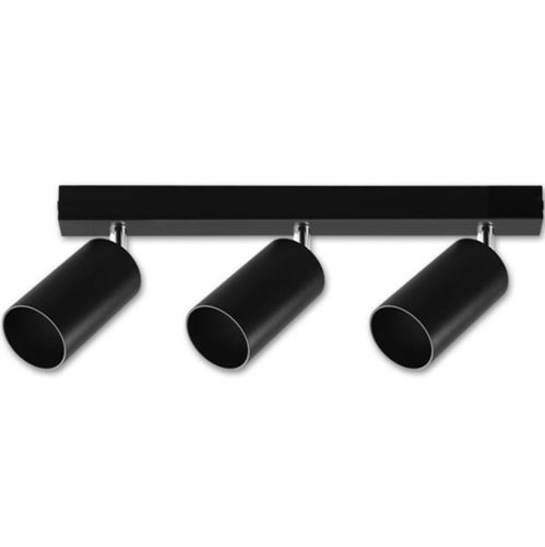 Fali spotlámpa Spotlámpa LED mennyezeti lámpa, felületre szerelhető FEKETE Fekete Modern GU10 x3