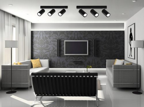 Fali spotlámpa Spotlámpa LED mennyezeti lámpa, felületre szerelhető FEKETE Fekete Modern GU10 x3