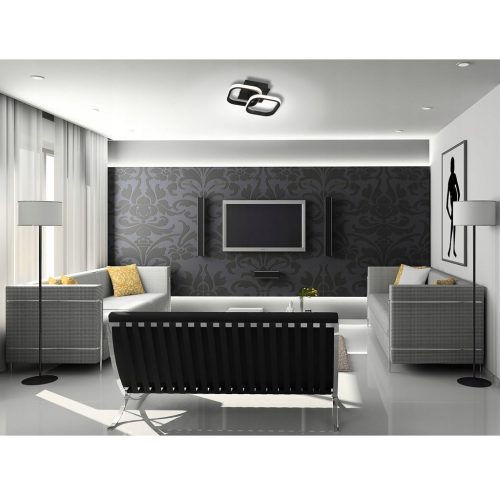 LED csillár mennyezeti lámpa 16W NEBULA GEMINI Fekete