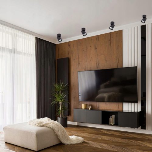 TIMO mennyezeti fali lámpa fali lámpa reflektor mozgatható halogén lámpatest 1xGU10 fekete LVT