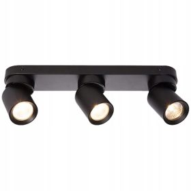   TIMO mennyezeti fali lámpa fali lámpa reflektor mozgatható halogén lámpatest 3xGU10 fekete LVT