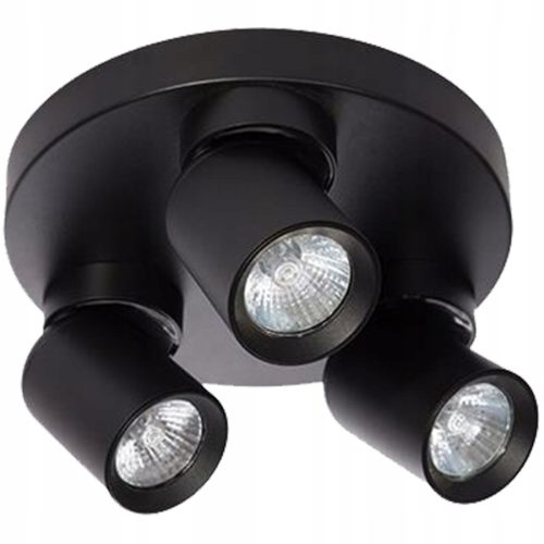 TIMO mennyezeti fali lámpa fali lámpa reflektor mozgatható halogén lámpatest 3xGU10 fekete kerek LVT