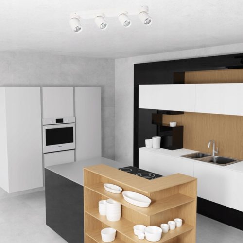 TIMO mennyezeti fali lámpa fali lámpa reflektor mozgatható halogén lámpatest 4xGU10 fehér kerek LVT