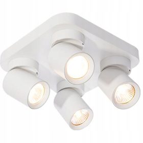   TIMO mennyezeti fali lámpa fali lámpa reflektor mozgatható halogén lámpatest 4xGU10 fehér négyzet LVT