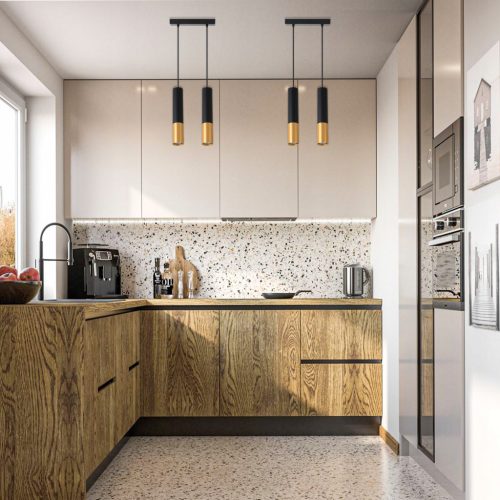 KEON mennyezeti függőlámpa 2xGU10 fekete + arany MASTERLED