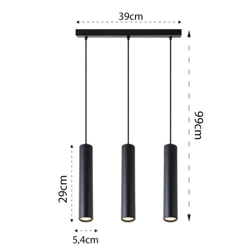 KEON 3xGU10 fekete MASTERLED mennyezeti lámpa