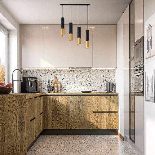 KEON 4xGU10 fekete + arany MASTERLED mennyezeti függőlámpa