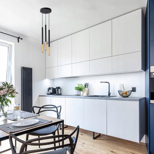 PIERO 3xG9 mennyezeti függőlámpa fekete + arany kerek MASTERLED