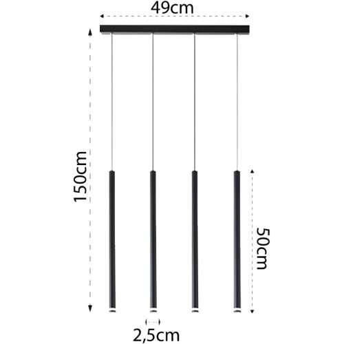 PIERO 4xG9 fekete MASTERLED mennyezeti lámpa